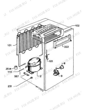 Взрыв-схема холодильника Zanussi ZFT142 - Схема узла Cooling system 017